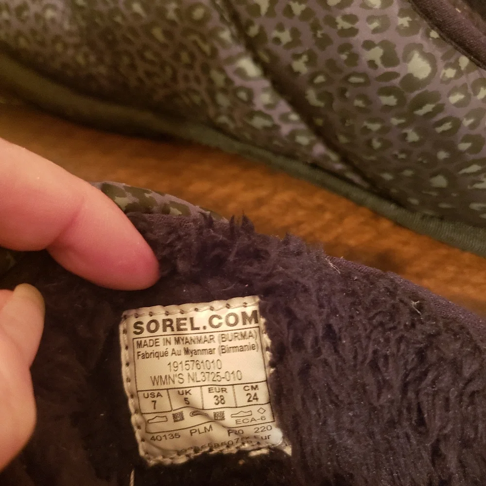 Sorel Bodega Run Leopard Print Slippers Size 6 - Picture 6 of 7